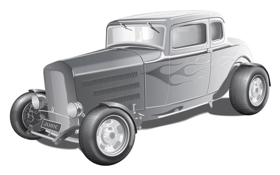 32 Ford high Boy Coupe vector illustration