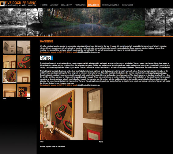 Five Dock Framing website