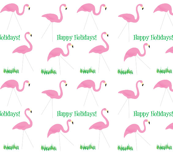 Happy Holidays Flamingos pattern