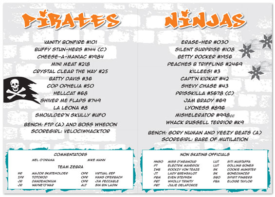 IWRDL friends & family bout programme 2013