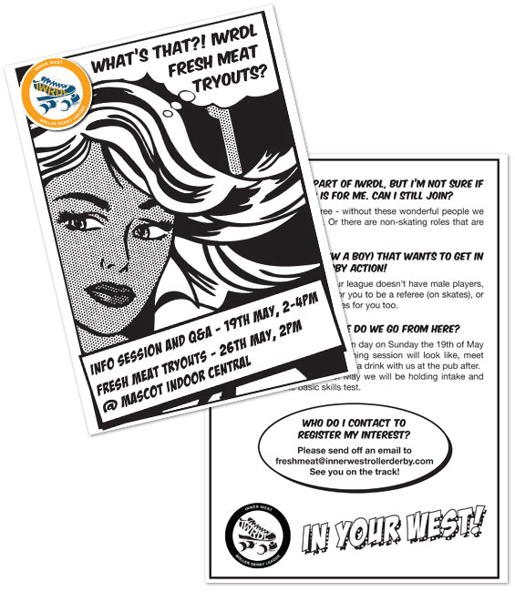 Inner West Roller Derby League Fresh Meat flyer